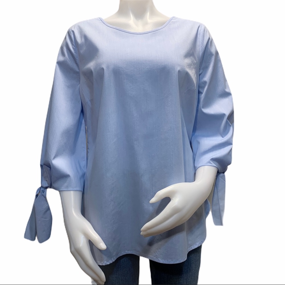 Cotton Blend Pull Over Blouse by Como Blu